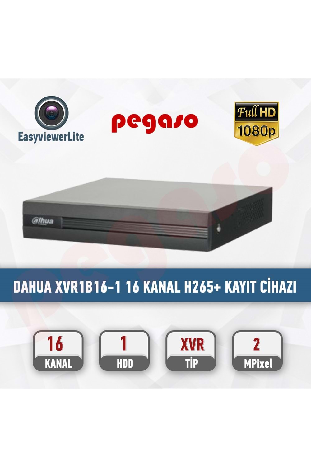 DAHUA XVR1B16-1 16 KANAL PENTA-BRİD 1080N CONPACT 1U DVR H265+