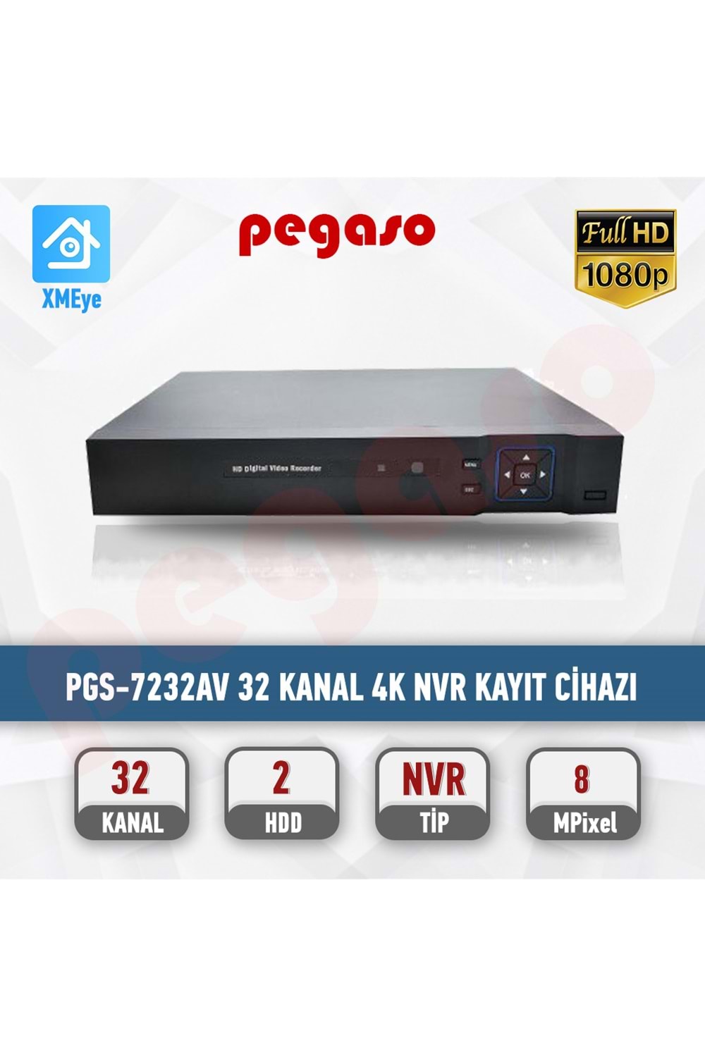 PGS-7232AV 32 KANAL 4K 2 HDD NVR KAYIT CİHAZI