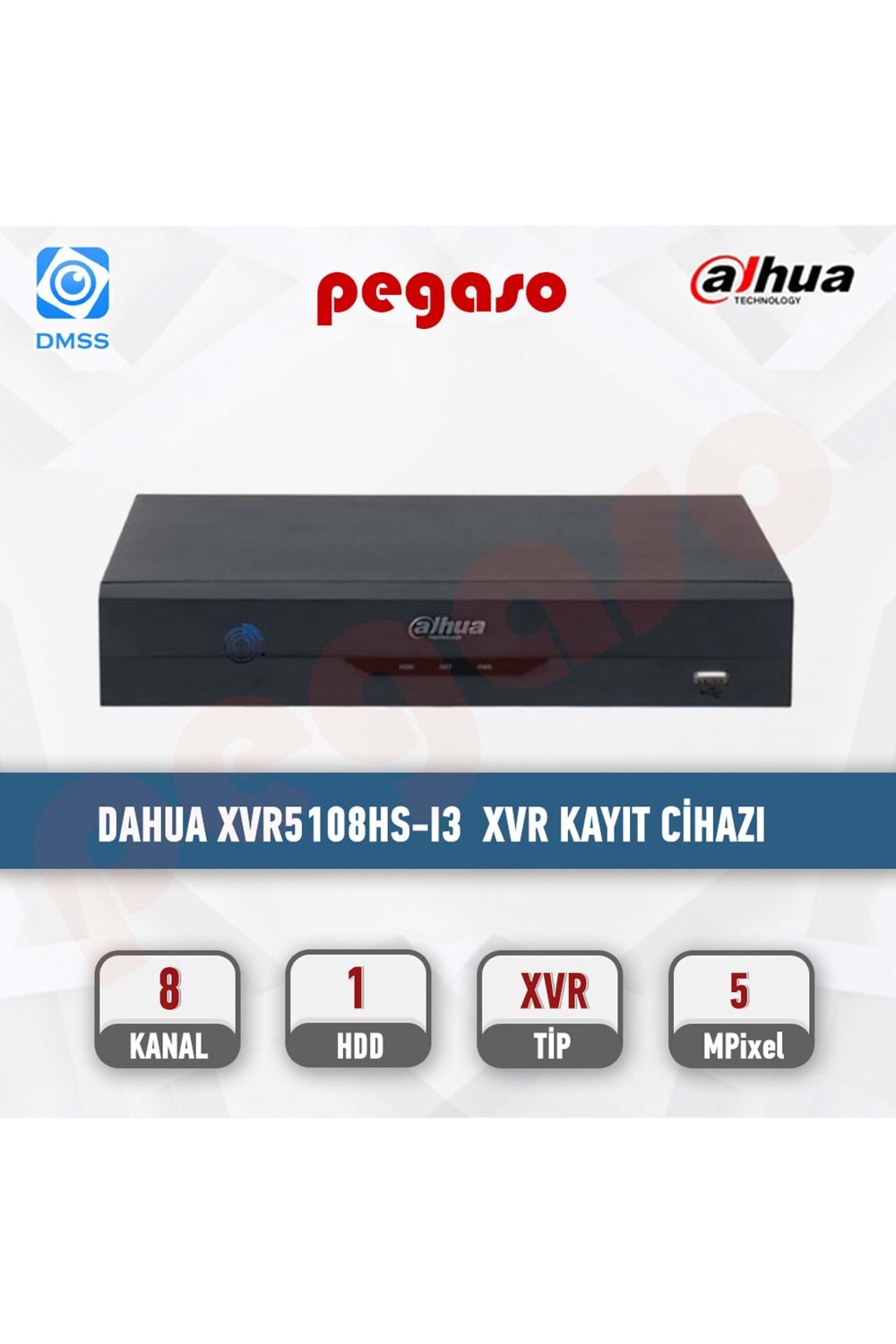 DAHUA XVR5108H-I 8 KANAL H265 XVR
