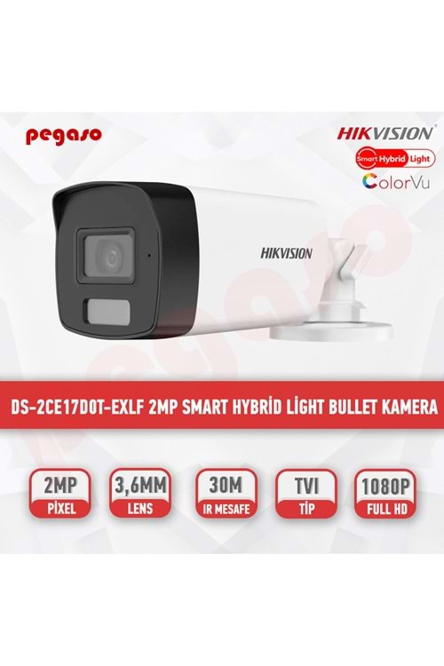 DS-2CE17D0T-EXLF 1080P HD TVI EXIR HD BULLET HİBRİT KAMERA