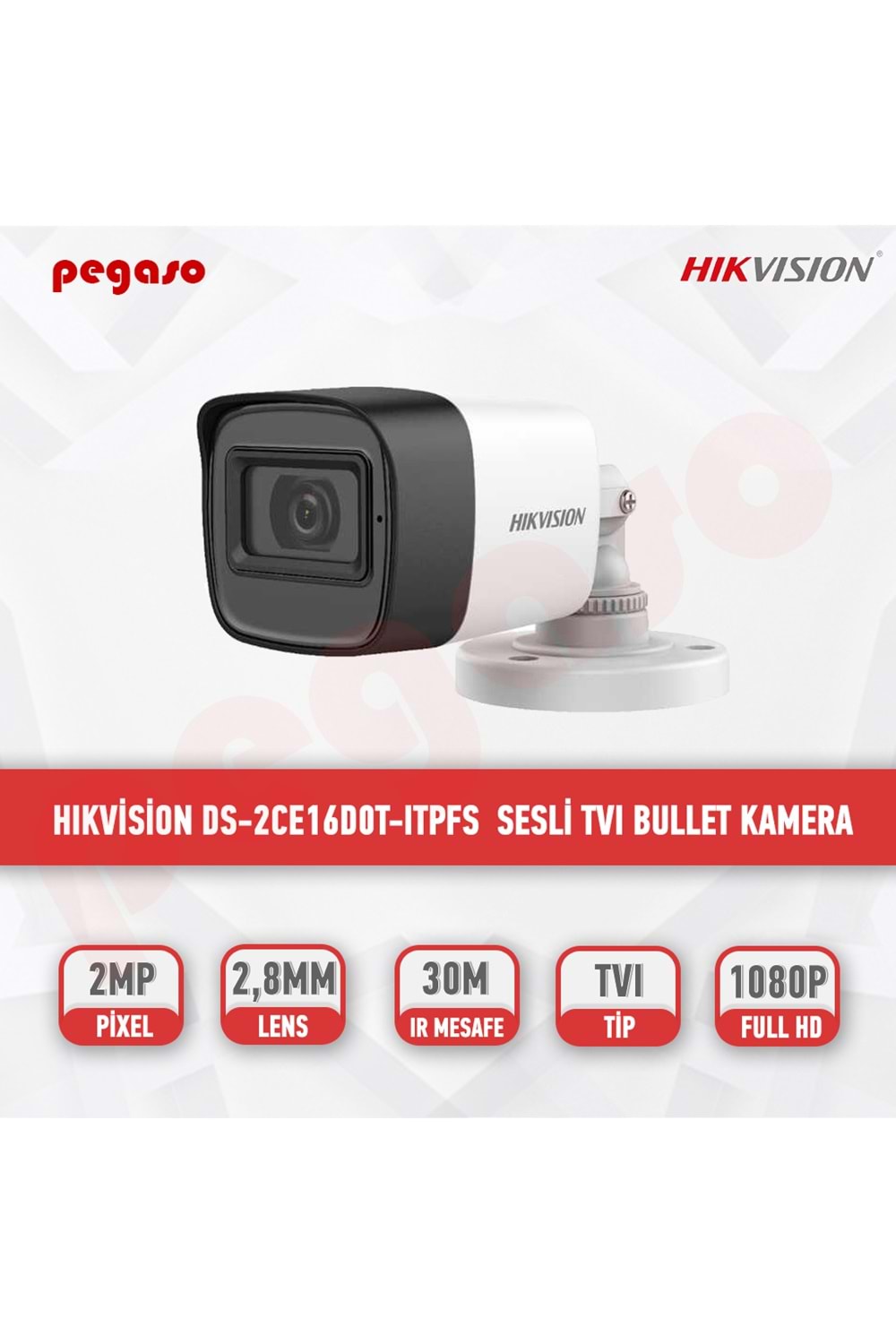 HIKVISION DS-2CE16DOT ITFS SESLİ 2MP BULLET KAMERA